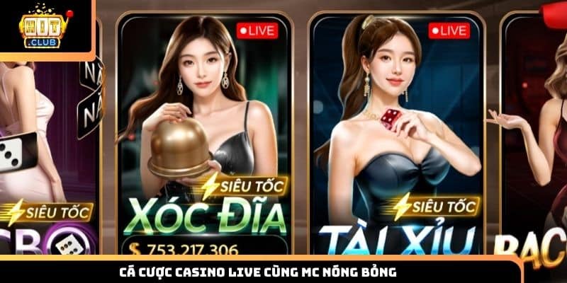 Cá cược casino live cùng MC nóng bỏng